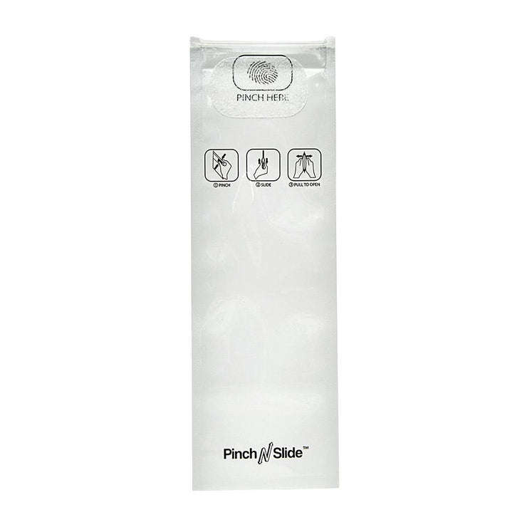 Pinch N Slide Child Resistant Mylar Bag White 2.4" x 7.2" - 250 Count