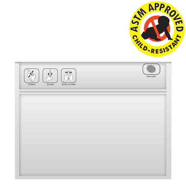 Pinch N Slide Child Resistant Mylar Bag White 12" x 9"  250 Count