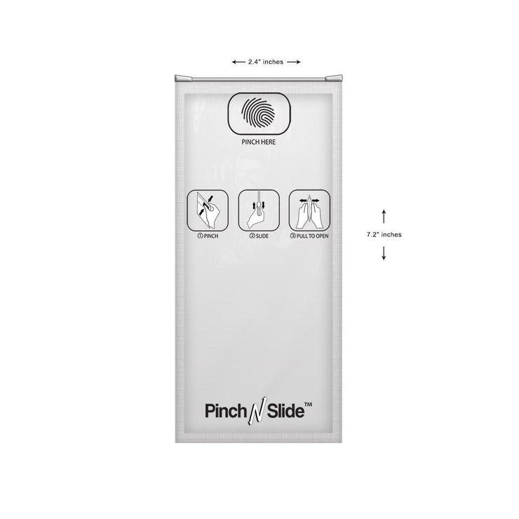 Pinch N Slide Child Resistant Mylar Bag White 2.4" x 7.2" - 250 Count