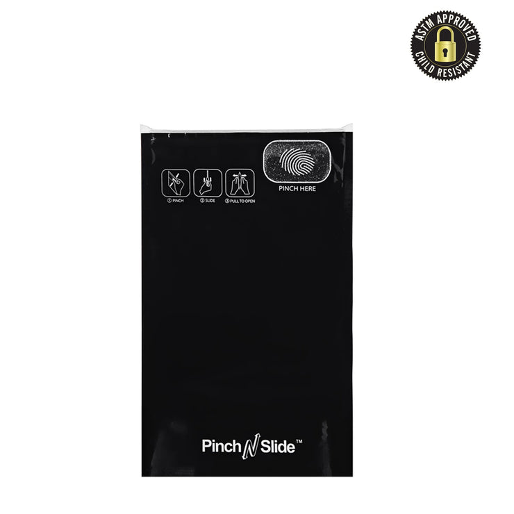 Pinch N Slide Child Resistant Mylar Bags Black 5" x 8.5" 250 Count
