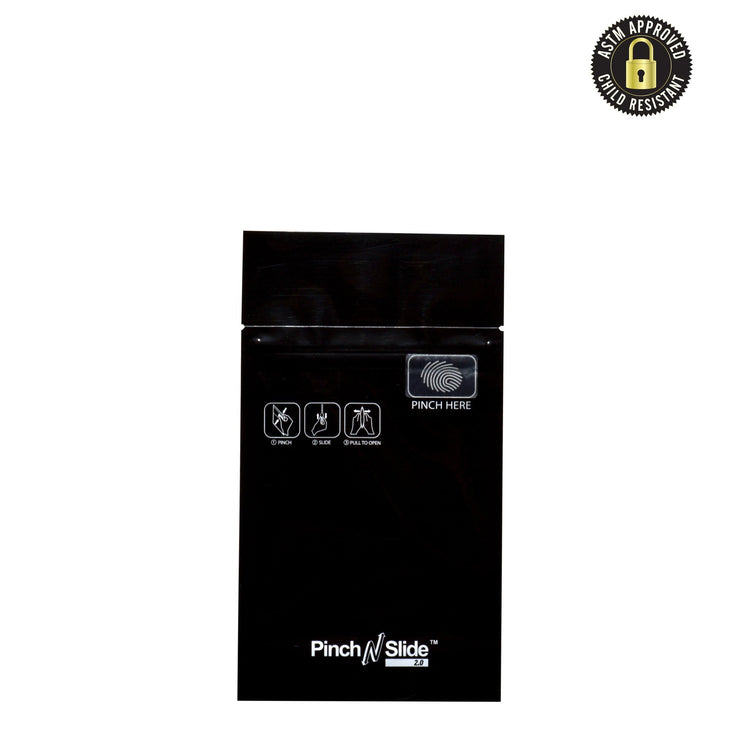 Pinch N Slide 2.0 Child Resistant Mylar Bags Black 3.5" x 5" 250 Count