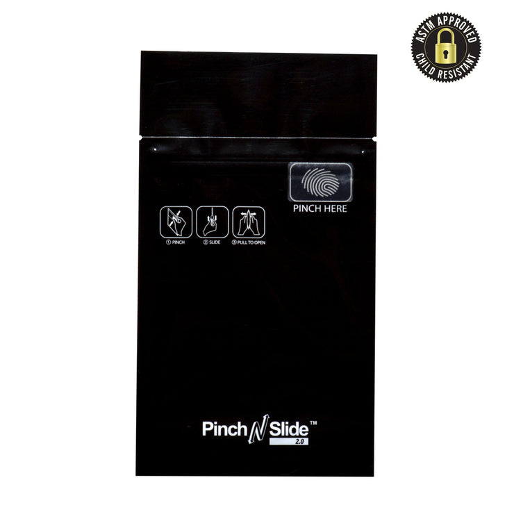 Pinch N Slide 2.0 Child Resistant Mylar Bags Black 3.5" x 5" 250 Count