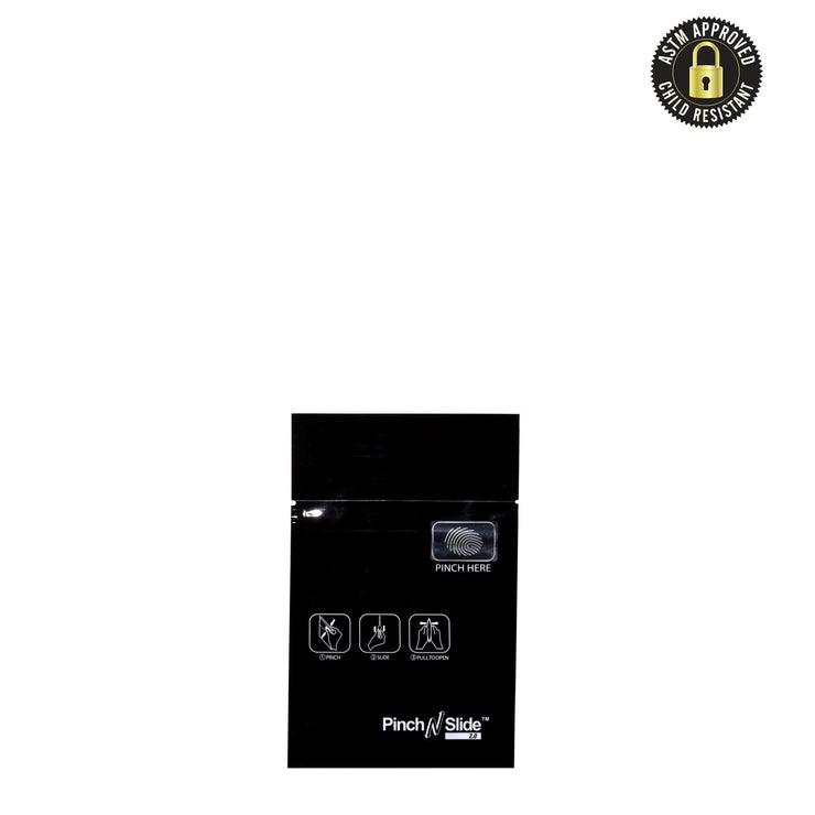 Pinch N Slide 2.0 Child Resistant Mylar Bags Black 3.4" x 3.7" 250 Count