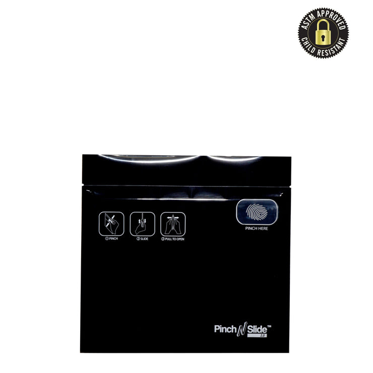 Pinch N Slide 2.0 Child Resistant Mylar Bags Black 8" x 6" 250 Count
