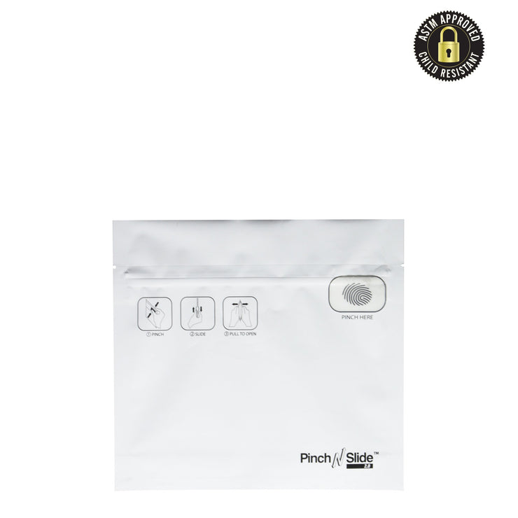 Pinch N Slide 2.0 Child Resistant Mylar Bags White 8" x 6" 250 Count