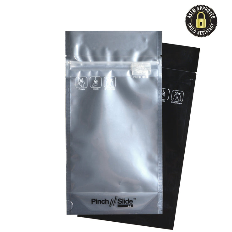 Pinch N Slide 2.0 Child Resistant Mylar Bags Black Vista 5" x 8.5" 250 Count