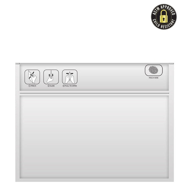 Pinch N Slide Child Resistant Mylar Bag White 12" x 9"  250 Count