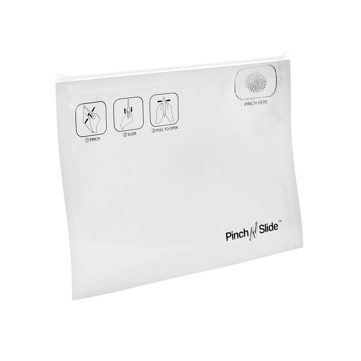 Pinch N Slide Child Resistant Mylar Bag White 8" x 6" - 250 Count