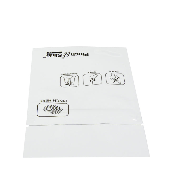 Pinch N Slide 2.0 Child Resistant Mylar Bags White 3.4" x 3.7" 250 Count