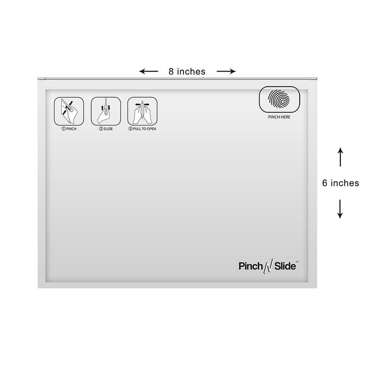 Pinch N Slide Child Resistant Mylar Bag White 8" x 6" - 250 Count
